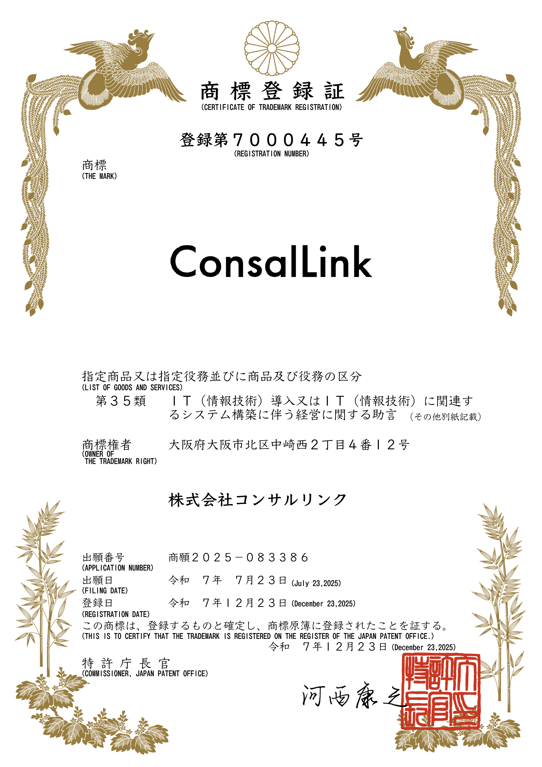 商標登録1